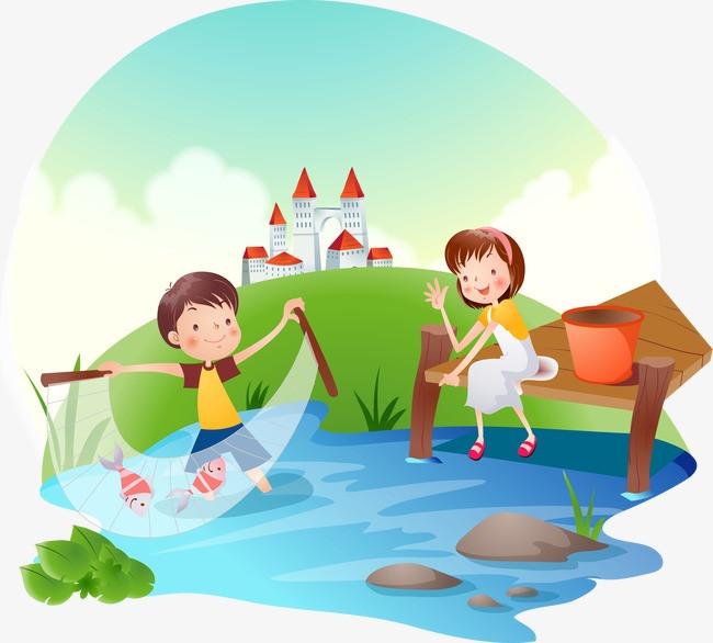 学生作文《暑假捉鱼》